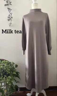 授乳ハイネック ロングワンピース 長袖 マタニティ 産前産後