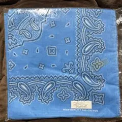 高品質コットン 青 バンダナ　9枚