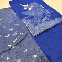 青系の訪問着と小紋　袷の着物2点まとめセットのサムネイル