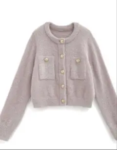 GRL ラメフェザーカーディガン ピンク kz618