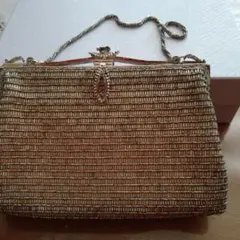 礼装用　シルバー　ビ―ズバッグ