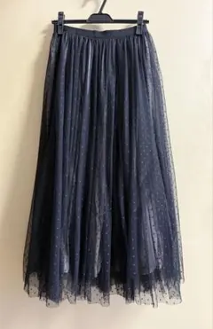 NATURAL BEAUTY BASIC ドット柄 チュールボリュームスカート