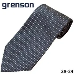グレンソン ネクタイ　総柄　ブラック　パターン　通勤　ビジネス　おしゃれ
