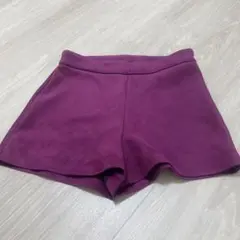 ZARA パープル スエード風ショートパンツ S