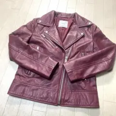 お10☆ MANGO ダブルレザージャケット レディース USA XS