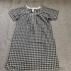 ギンガムチェック  ワンピース　麻