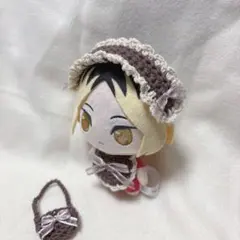 【3点セット】　ちびぐるみ　ぬい服　ぬい帽　ヘッドドレス　リボン　ブラウン