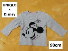 ユニクロ　ディズニー　ミニーマウス　長袖　90cm　ロンT　グレー　廃盤
