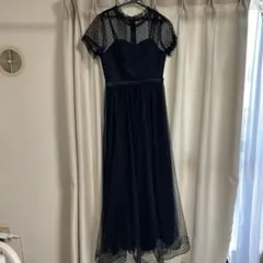 ドットシースルー　ロングドレス