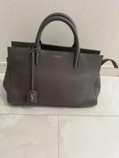 YSL グレー レザー ショルダーバッグ　ハンドバッグ