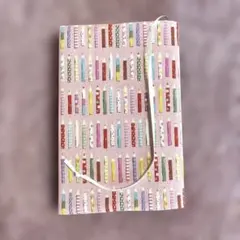ハンドメイド ブックカバー 色鉛筆柄 文庫本用