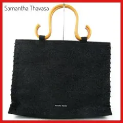 Samantha Thavasa 黒 トートバッグ バンブーハンドル ラメ