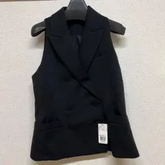 ENFOLD エンフォルド SLIT VEST フロントスリットベスト ジレ 黒