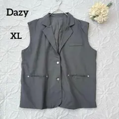 Dazy オーバーサイズベスト　Ｖネック　グレー　大きいサイズ　XL