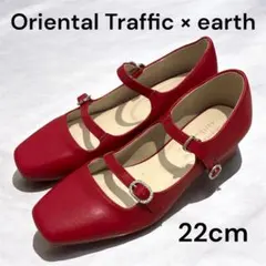 ORiental TRaffic メリージェーンパンプス 赤 22.0cmのサムネイル