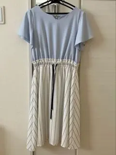 ワンピース　膝下　半袖　ネックレス付き