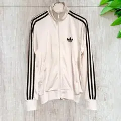 アディダス ファイヤーバード トレフォイル刺繍ロゴトラックジャケット 白 L