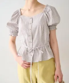 FREE'S MART ギンガムチェック パフスリーブブラウスのサムネイル