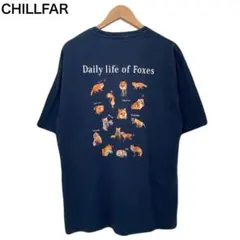 チルファー　キツネ　アニマルバックプリント　レディース　半袖　綿　Tシャツ