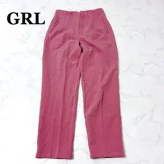 グレイル ハイウエストテーパードパンツ M ピンク センタープレス スラックス