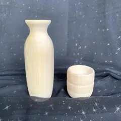 インテリア　お供え　副葬品　お仏壇　木の徳利とお猪口 セット