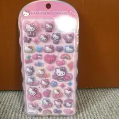 【正規品】サンリオ　コットンパフィーシール 　 ハローキティヒョウ柄