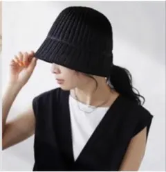 アンティカ　ブラック バケットハット　美品のサムネイル