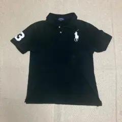 ポロシャツ ブラック 左袖数字3刺繍