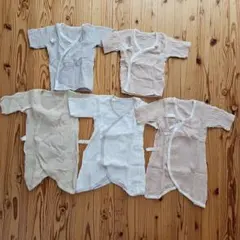 西松屋　短肌着2枚 コンビ肌着3枚 5枚セット ガーゼ素材 50～60cm