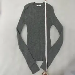【新品未使用】CLANE リブニットトップス グレー
