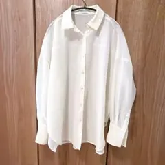 フロムファーストMUSÉE メッシュレース スタンドカラーシャツ新品 