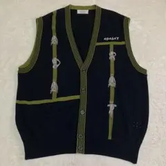 ADABAT ニット　ベスト ネイビー　GOLF 刺繍　ワールド　XL相当