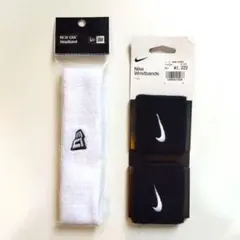 ナイキ リストバンド2コ＋ニューエラ ヘッドバンド セット