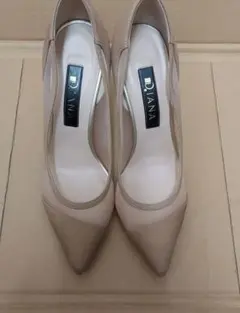 DIANA ダイアナ ポインテッドトゥ メッシュパンプス ベージュ 24.0