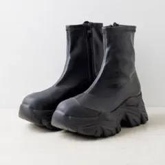 ブラック 厚底スニーカーブーツ