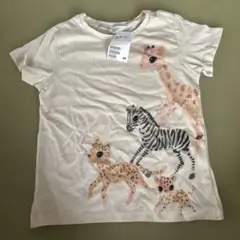 【新品】H&M アニマルプリント Tシャツ アイボリーのサムネイル