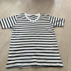 Denifits Memento ボーダー Vネック Tシャツのサムネイル