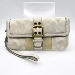 コーチ　長財布　財布　お札入れ　シグネチャー　ホワイト