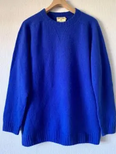GLEN FYNEスコットランド製 100%ウールセーター 38青
