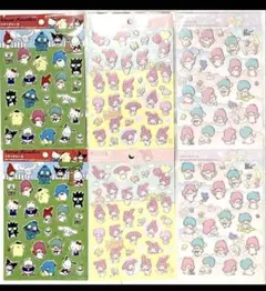 6個 ペタペタシール　サンリオキャラクターズ　マイメロディ　リトルツインスターズ