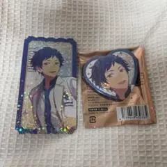 あんスタ 伏見弓弦 スタフォニ ハート型ホロ缶バッジ チケット風ホロカード