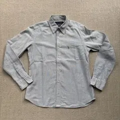 ビンテージ　Ralph Lauren ラルフローレン 青白ストライプ　長袖シャツ