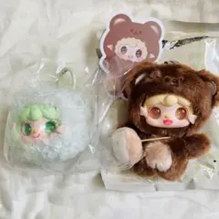yooki take a bite of bear ぬいぐるみ 茶色 緑