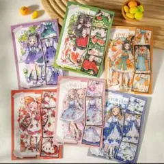 コラージュ　フルーツ少女　紙素材ステッカー90枚