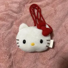 サンリオハローキティ 顔型ポーチ ひも付き 小物入れ