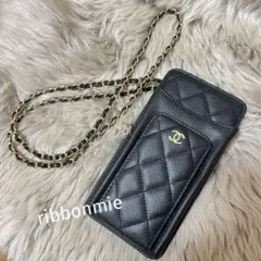 超美品♡CHANEL ノベルティ ブラック レザー スマホ ショルダーバッグ