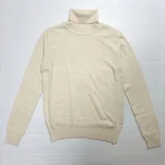 ナノユニバース タートルネックニット 白 F 長袖 シンプル オフホワイト