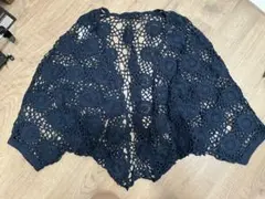 ★新品★fredy repit ネイビー　紺色　鍵編みレース　ボレロのサムネイル