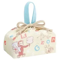 『おさるのジョージ アルファベット26』ランチ巾着 日本製 ポリエステル100％