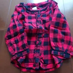 baby GAP レッド・ブラックチェック シャツ 18-24ヶ月